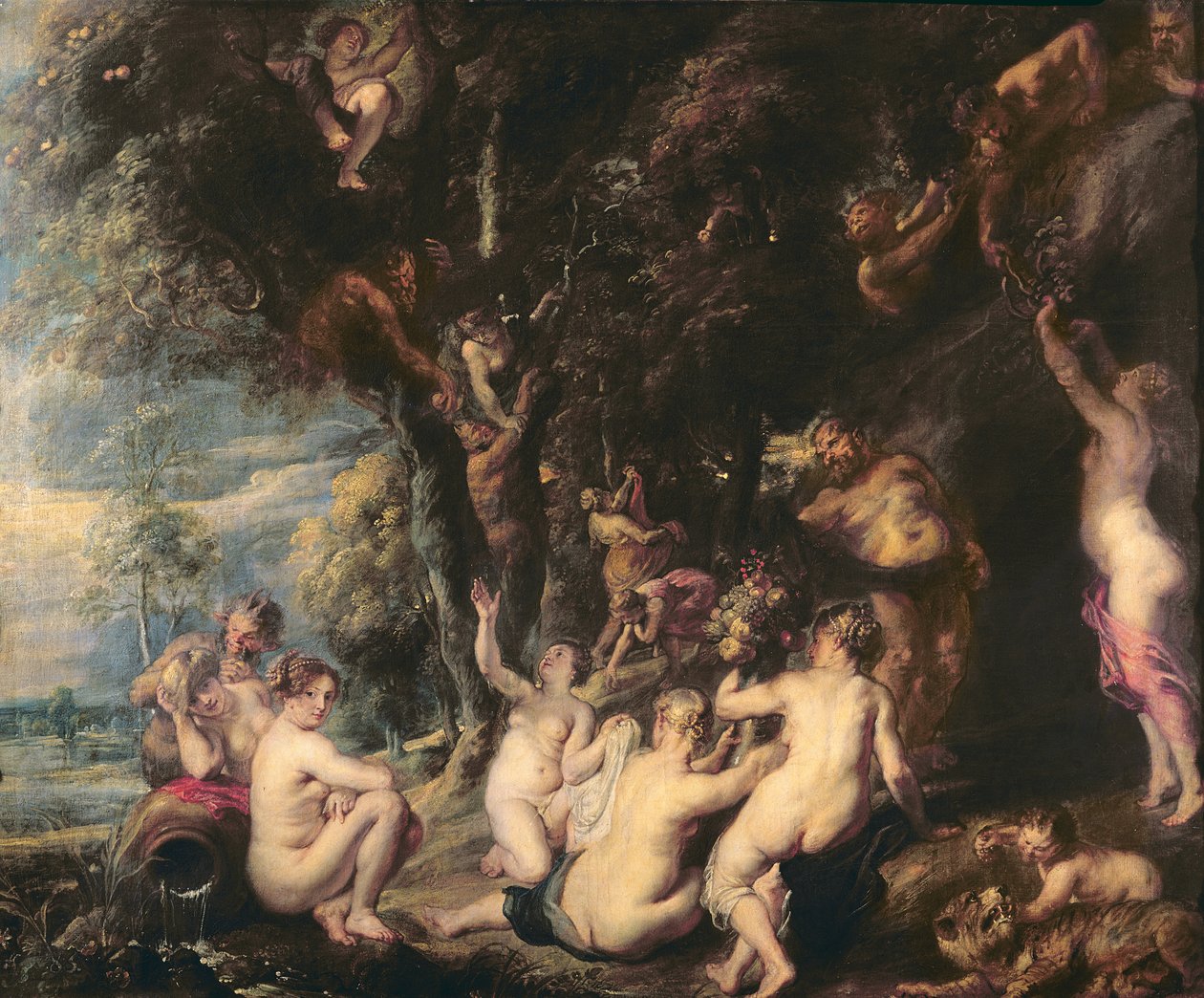 Nimfák és szatírok, 1635 körül (olaj, vászon) alkotó: Peter Paul Rubens