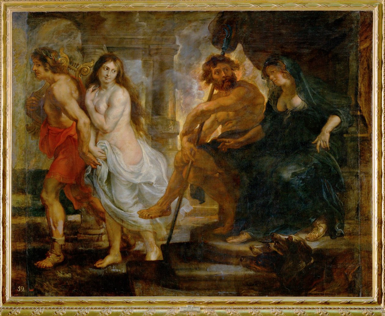 Orfeusz és Euridiké Plútóval és Proserpinával (festmény, vászon) alkotó: Peter Paul Rubens