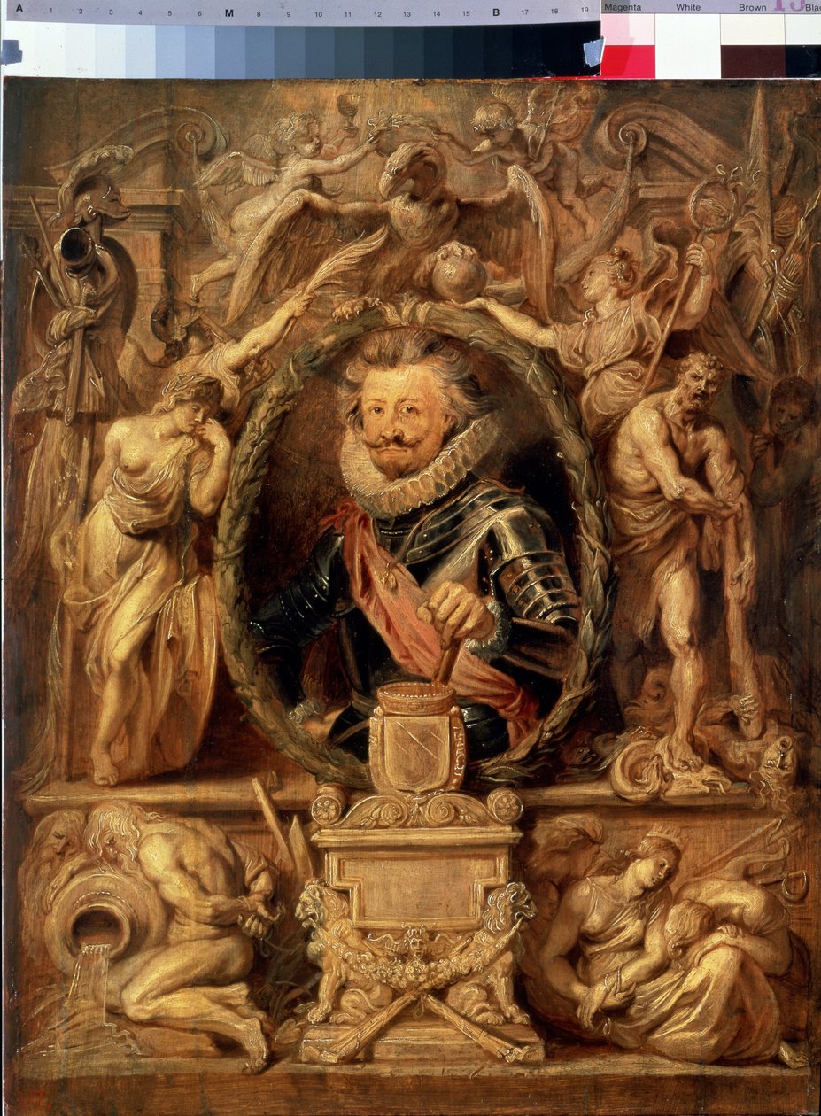 Charles Bonaventure de Longueval portréja, Comte de Bucquoy (1571-1621) (Charles Bonaventure de Longueval portréja, Comte de Bucqoy). Peter Paul (Pierre-Paul) Rubens (vagy Peter Paul vagy Petrus Paulus) festménye (1577-1640). Olaj, fa, 62 x 50 c alkotó: Peter Paul Rubens