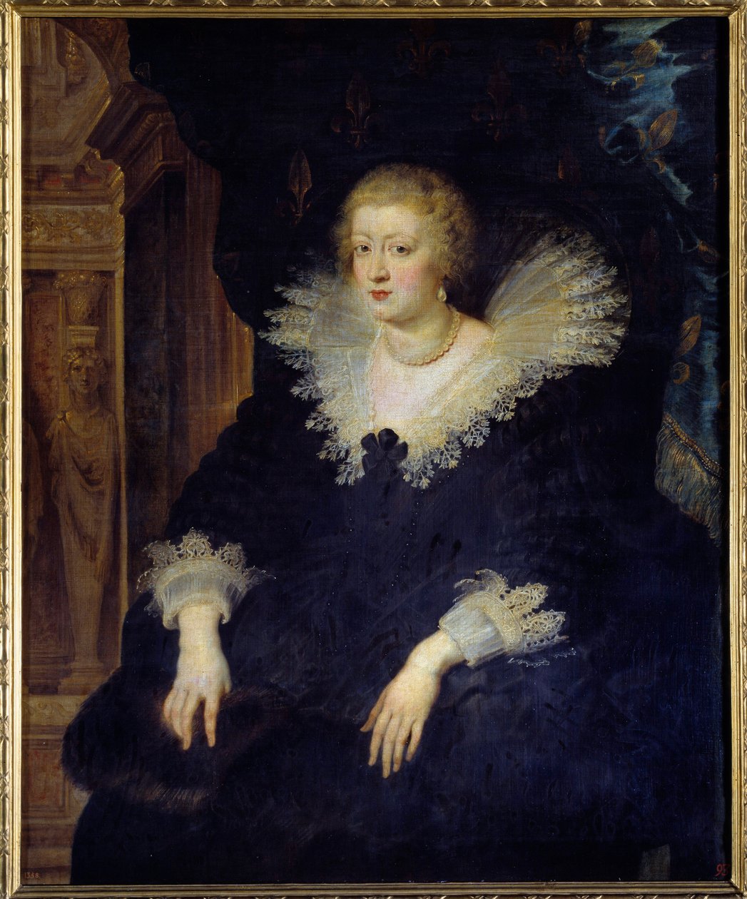 Osztrák Anna, Franciaország királynőjének (1601-1666) portréja XIII. Lajos felesége (1601-1643) Peter Paul (Pierre-Paul) Rubens (vagy Peter Paul vagy Petrus Paulus) festménye (1577-1640) (ec.flam) ) 1625 V. 1,29x1,06 m Madrid, Musee du Prado alkotó: Peter Paul Rubens