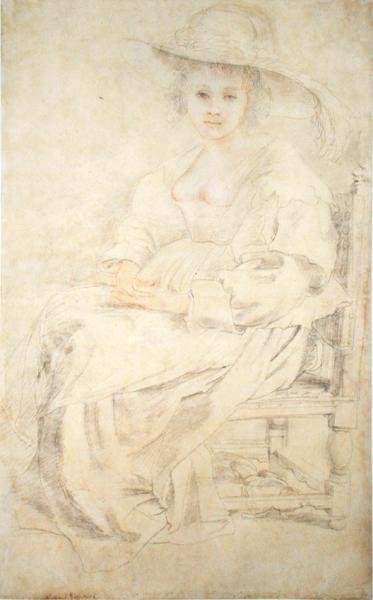 Női portré, valószínűleg Helena Fourment, 1630-35 körül (fekete és vörös kréta, papír) alkotó: Peter Paul Rubens