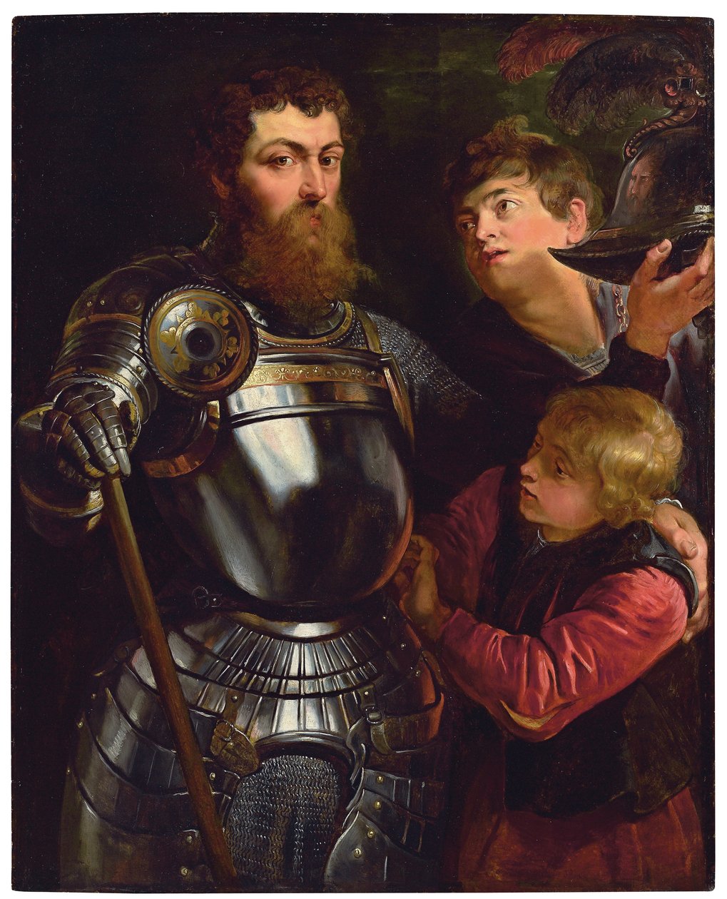 Háromnegyed hosszúságú parancsnok portréja, harci öltözetben alkotó: Peter Paul Rubens