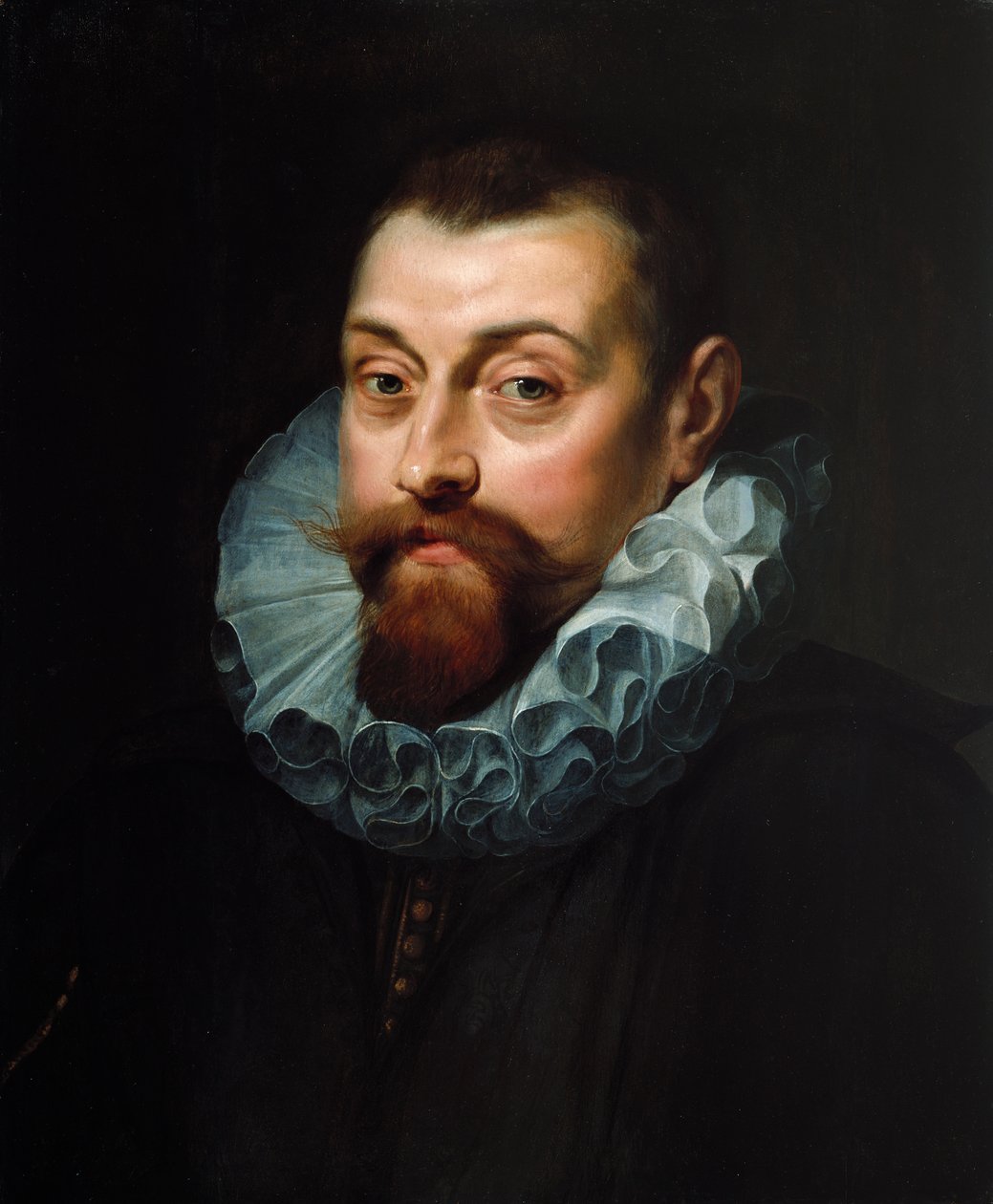 Férfi portré, mellhosszú, sötét jelmezben, fehér fodros, 1597-99 körül alkotó: Peter Paul Rubens