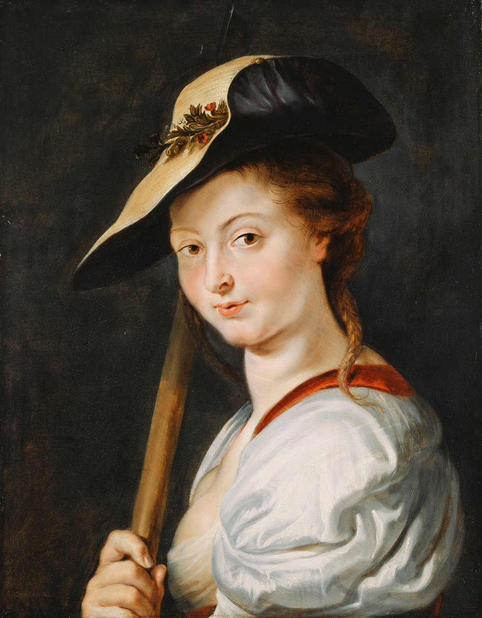 Egy fiatal nő portréja, Suzanna Fourment, mellhosszú, pásztorlányként, alkotó: Peter Paul Rubens