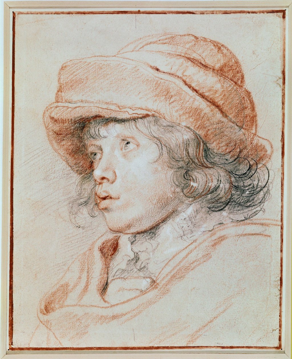 Nicolas fiának portré tanulmánya (fekete, vörös és fehér kréta) alkotó: Peter Paul Rubens