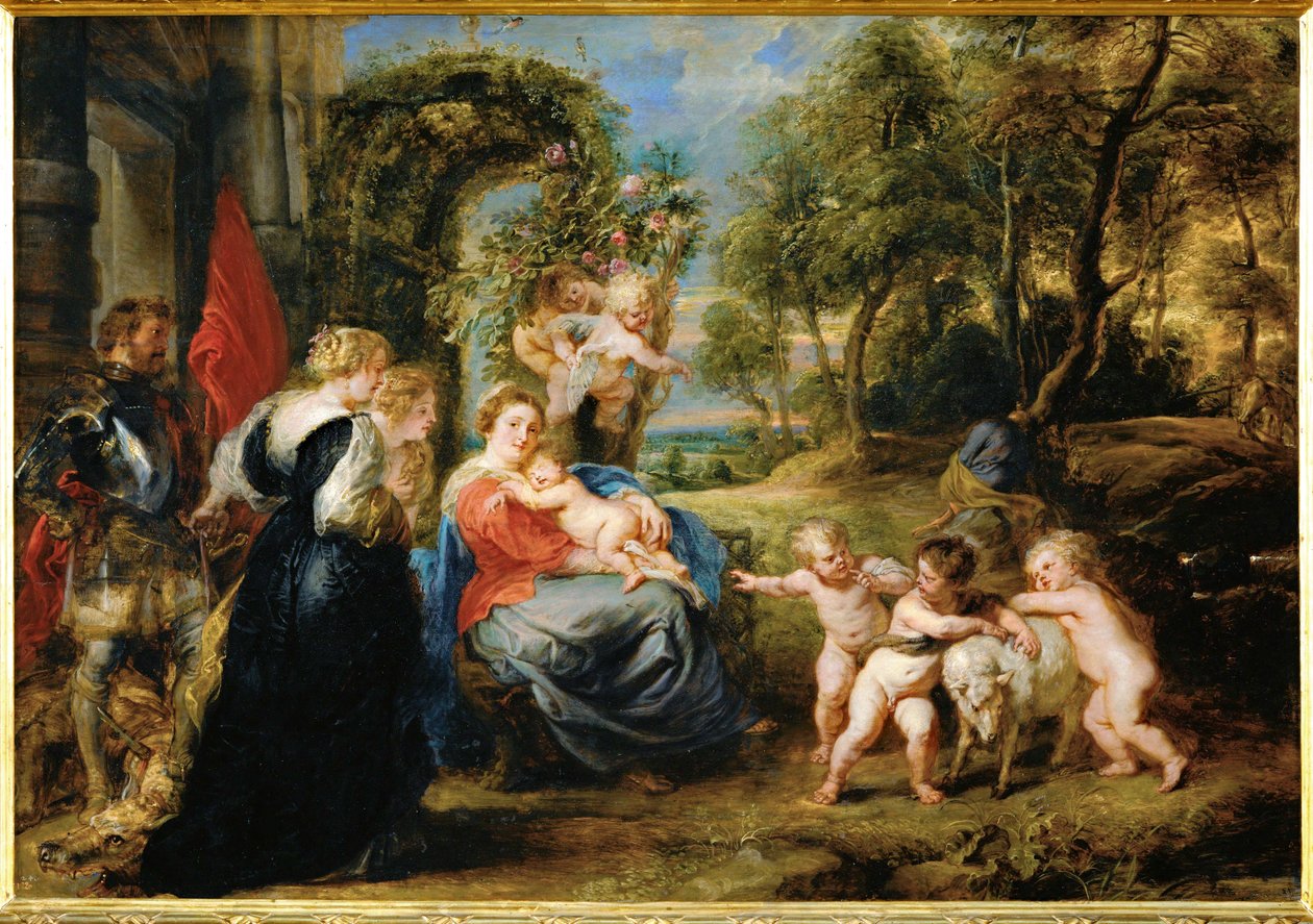 Pihenés az egyiptomi menekülésen, 1632-35 körül (festmény, fa) alkotó: Peter Paul Rubens