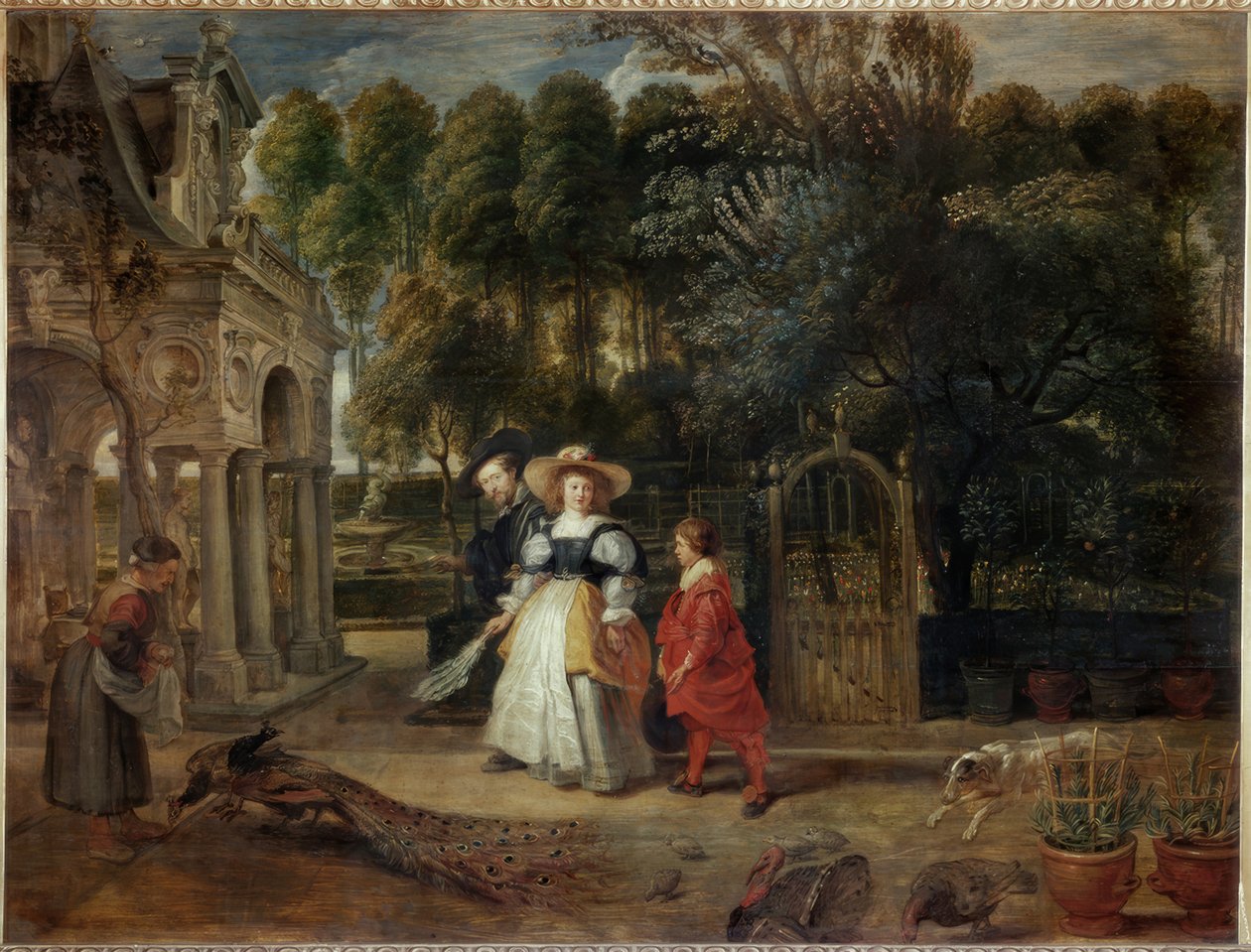 Rubens és második felesége a kertben alkotó: Peter Paul Rubens