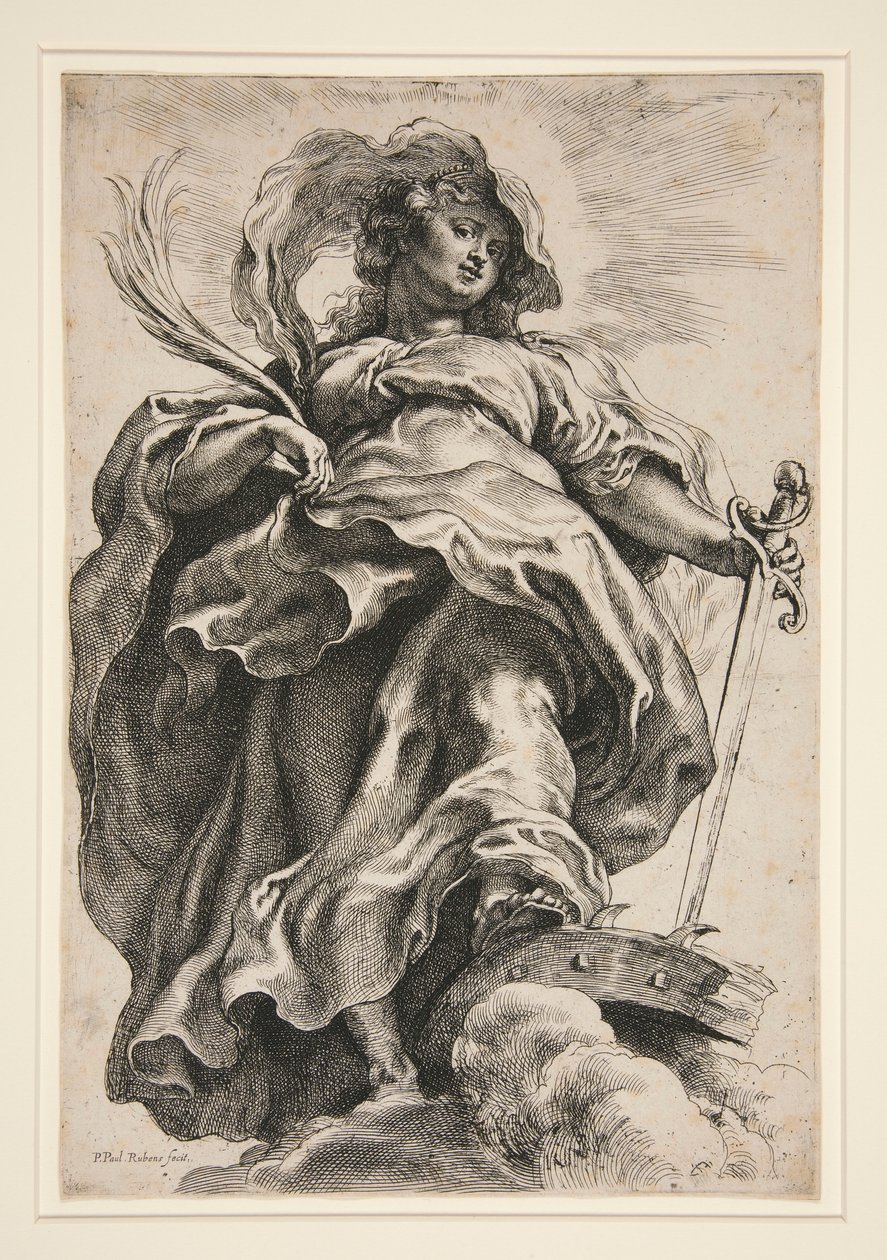 Szent Katalin a felhőkben alkotó: Peter Paul Rubens