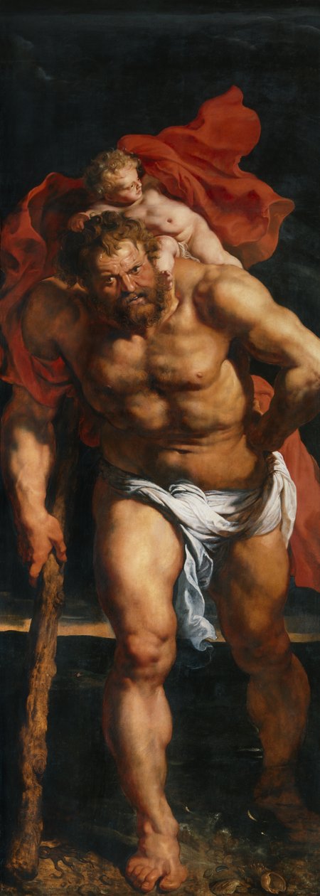 Szent Kristóf és a Remete, a Leszáll a keresztről triptichon redőnyén kívülre alkotó: Peter Paul Rubens