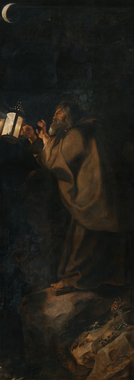 Szent Kristóf és a Remete, közvetlenül a Keresztről ereszkedés triptichonjának redőnyén kívül alkotó: Peter Paul Rubens