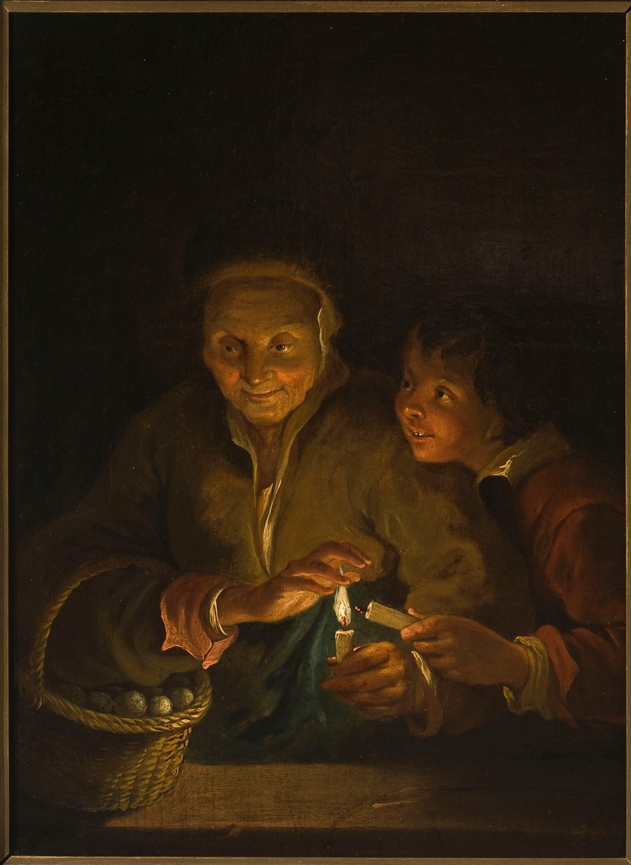 Idős asszony és fiú gyertyával alkotó: Peter Paul Rubens