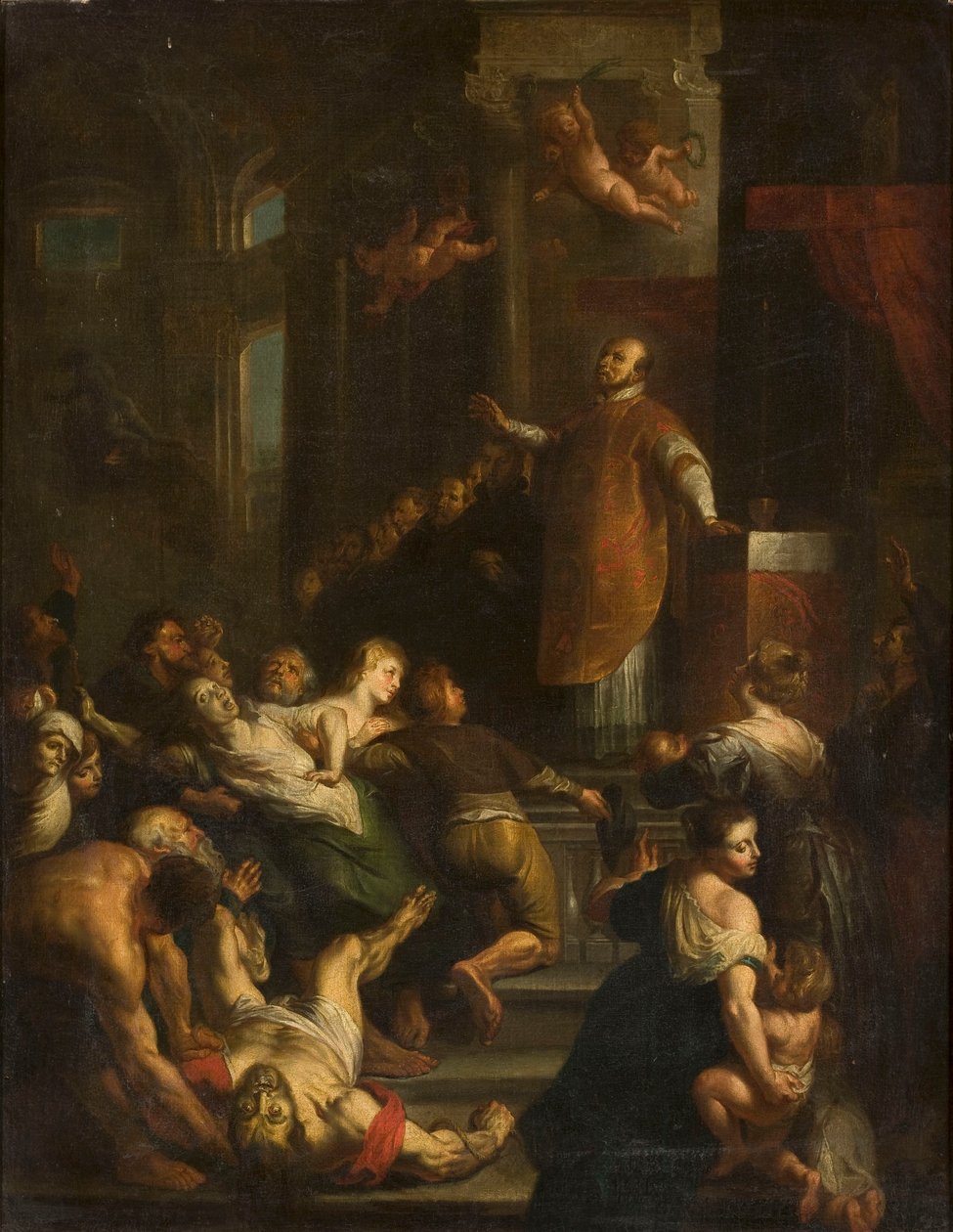 Loyola Szent Ignác kiűzi a gonosz szellemeket a megszállottból alkotó: Peter Paul Rubens