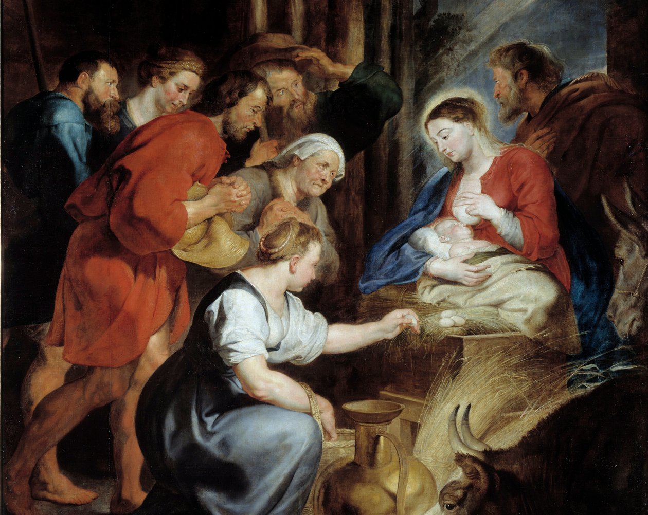 A pásztorok imádata részlet. Pierre Paul (Pierre-Paul) Rubens (vagy Peter Paul vagy Petrus Paulus) festménye (1577-1640) 17. század V. 3,4x2,48 m Rouen, Musee des Beaux Arts alkotó: Peter Paul Rubens