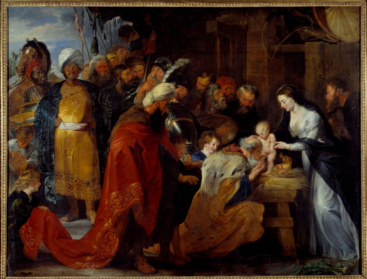Pierre Paul (Pierre-Paul) Rubens (vagy Peter Paul vagy Petrus Paulus) festménye A mágusok imádása (1577-1640) 1617 V. 2,51x3,28 m Lyon, Musee des Beaux Arts alkotó: Peter Paul Rubens