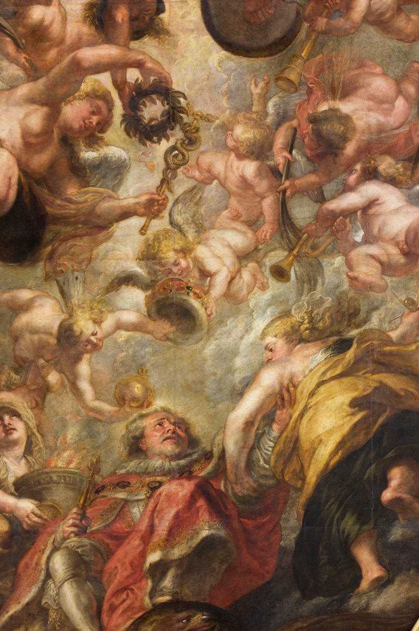 I. Jakab király apoteózisa, A Rubens mennyezet, Lakóház, Whitehall, 1629-34 körül (olaj, vászon) alkotó: Peter Paul Rubens