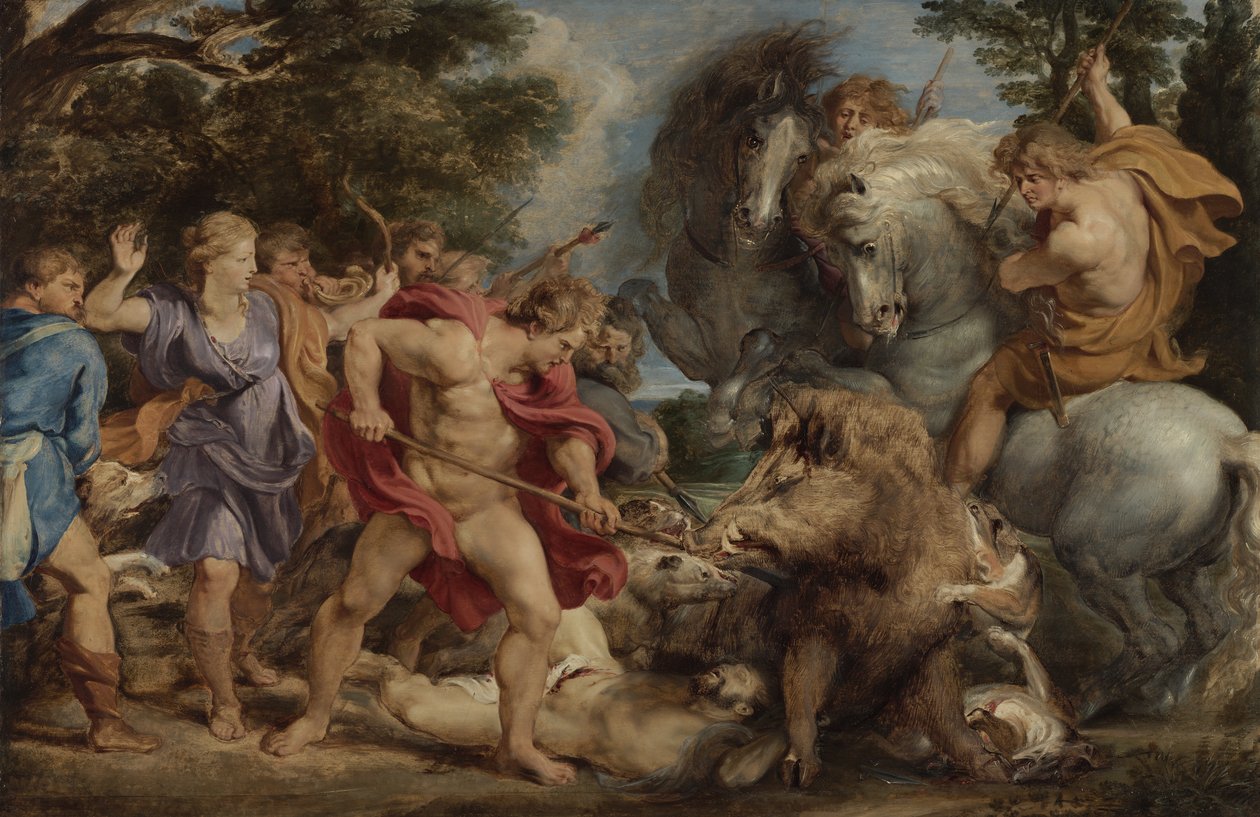 The Calydonian Boar Hunt, c.1611-2 (olaj, panel) alkotó: Peter Paul Rubens