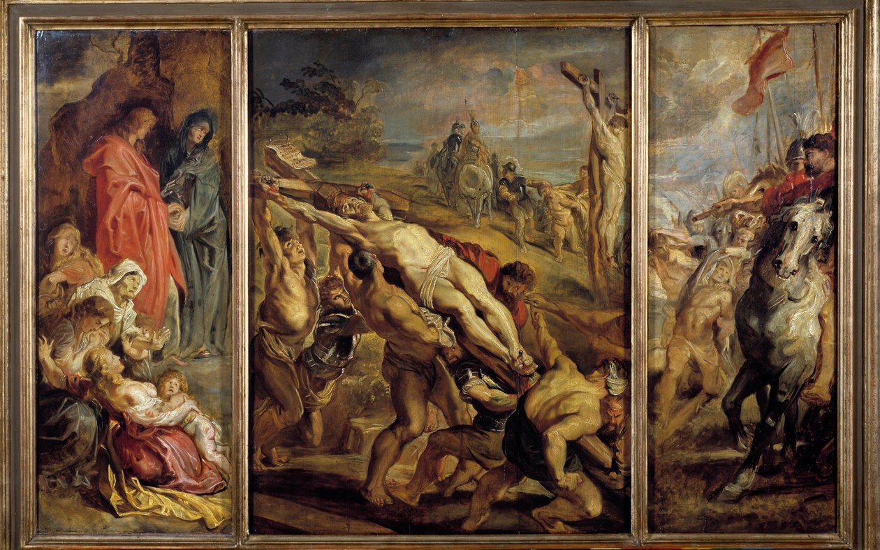 Pierre Paul (Pierre-Paul) Rubens (vagy Peter Paul vagy Petrus Paulus) triptichonkeresztjének felállítása (1577-1640) 17. század V. 0,68x1,07 m Párizs, Musee du Louvre alkotó: Peter Paul Rubens
