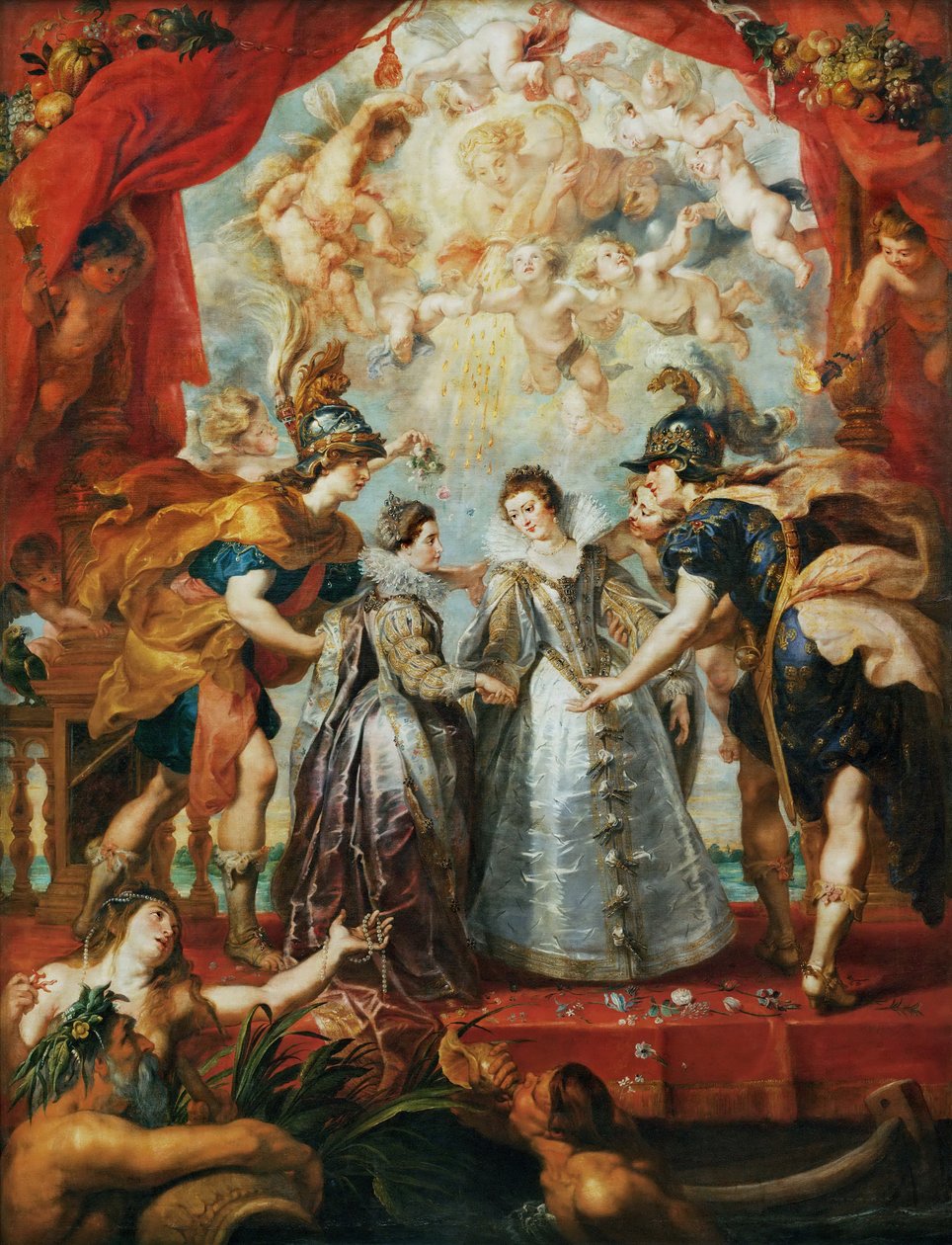 A hercegnők cseréje a spanyol határon. A Marie de Medici ciklus alkotó: Peter Paul Rubens