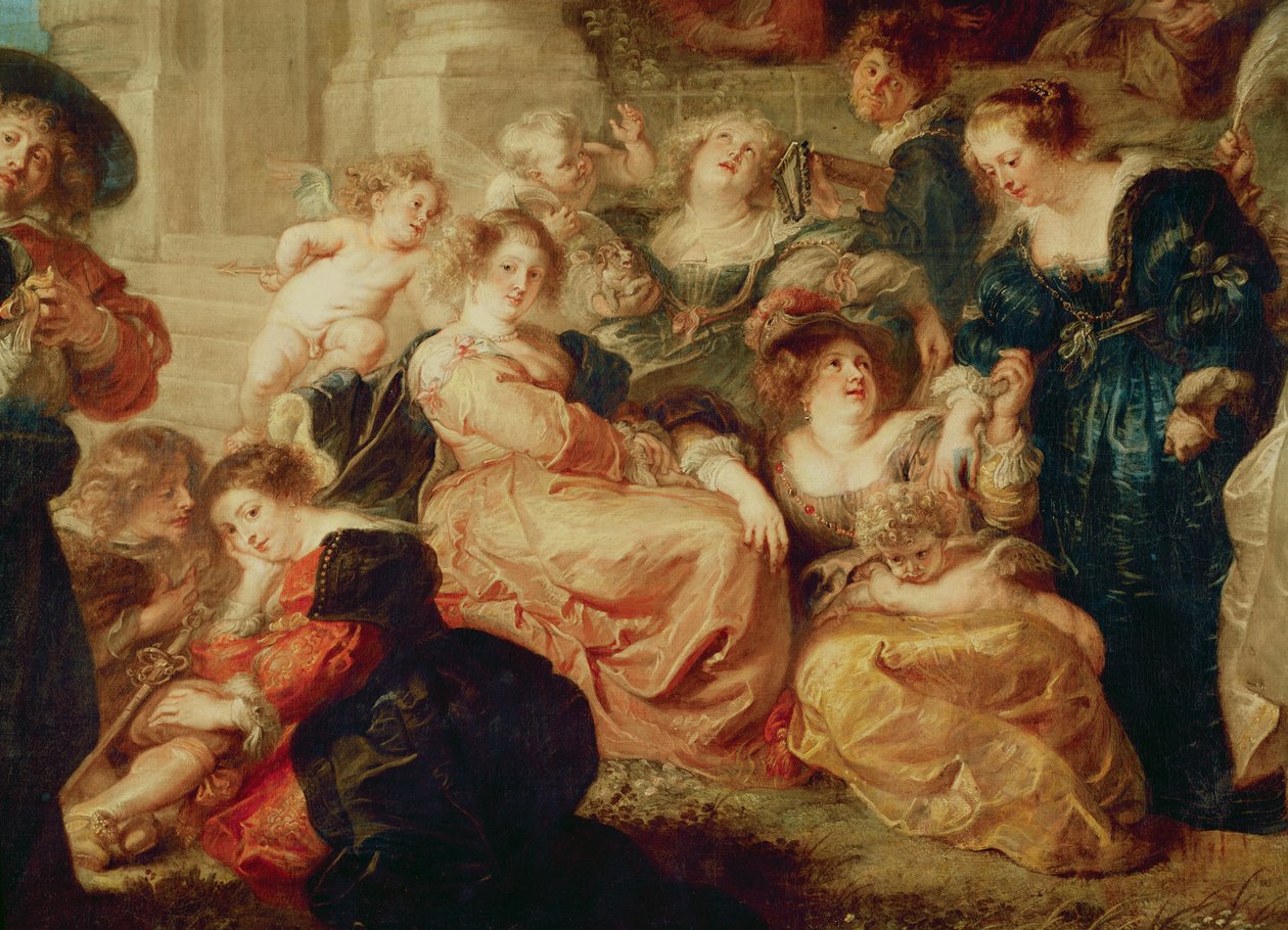 A szerelem kertje (a Rubens feleségével, Hél ène Fourmenttel közös csoport részlete), 1638 körül alkotó: Peter Paul Rubens