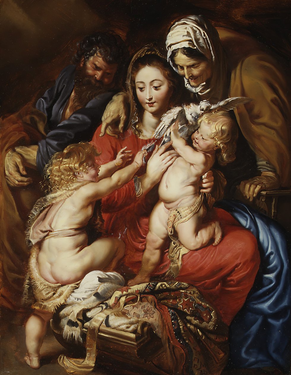 A Szent Család Szent Erzsébettel, Szent Jánossal és egy galambbal, kb. 1608-9. alkotó: Peter Paul Rubens
