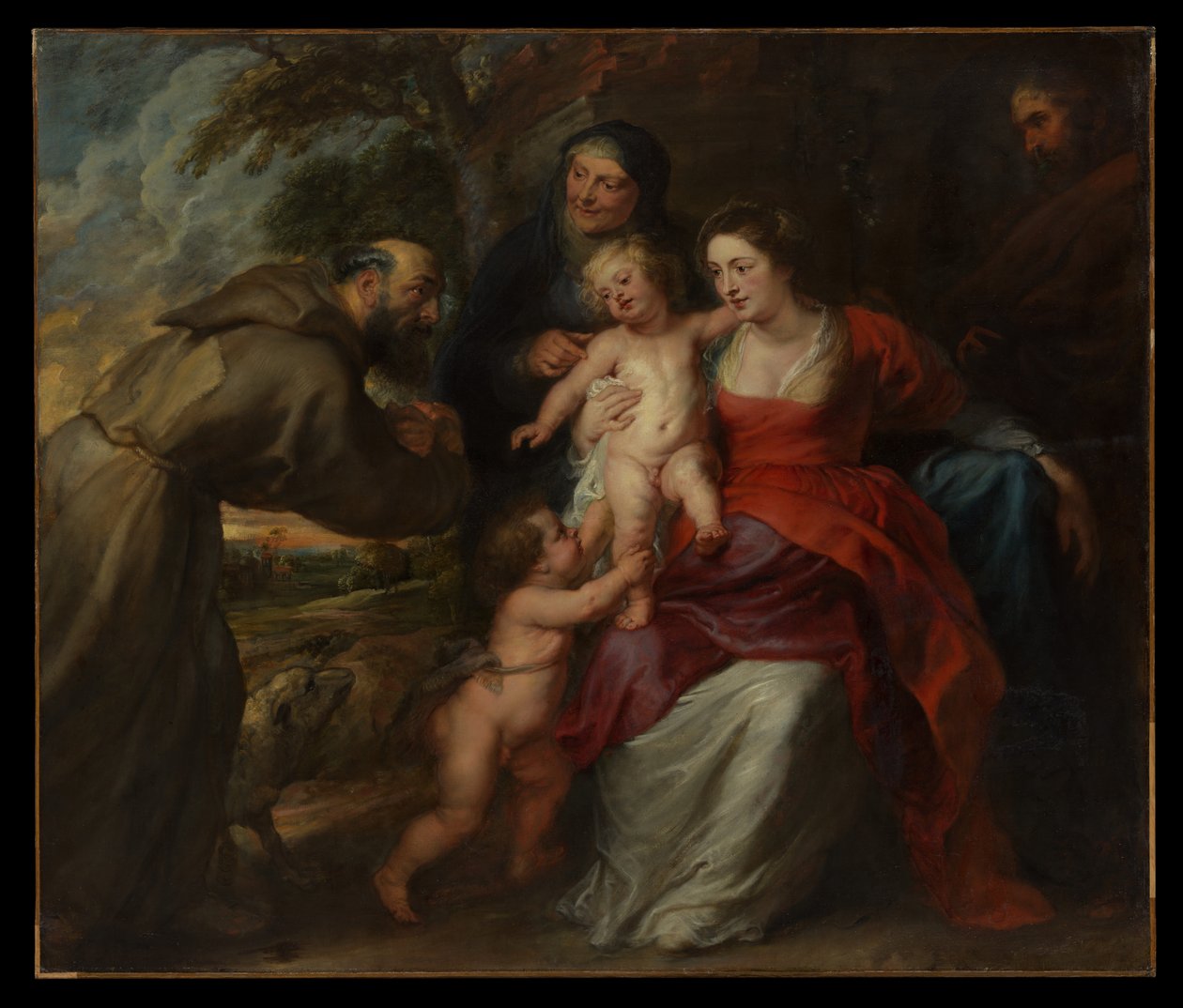 A Szent Család Szent Ferenccel, Szent Annával és a gyermek Keresztelő Szent Jánossal alkotó: Peter Paul Rubens