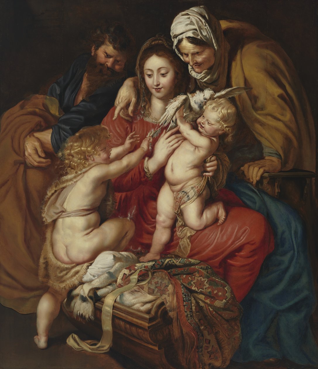 A Szent Család Szent Erzsébet, Szent János és egy galamb társaságában alkotó: Peter Paul Rubens