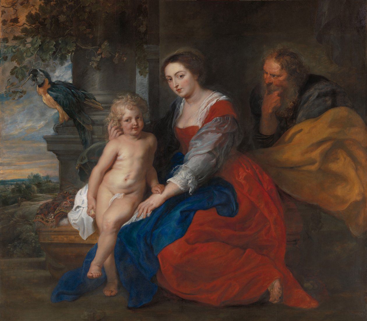 A Szent Család papagájjal alkotó: Peter Paul Rubens