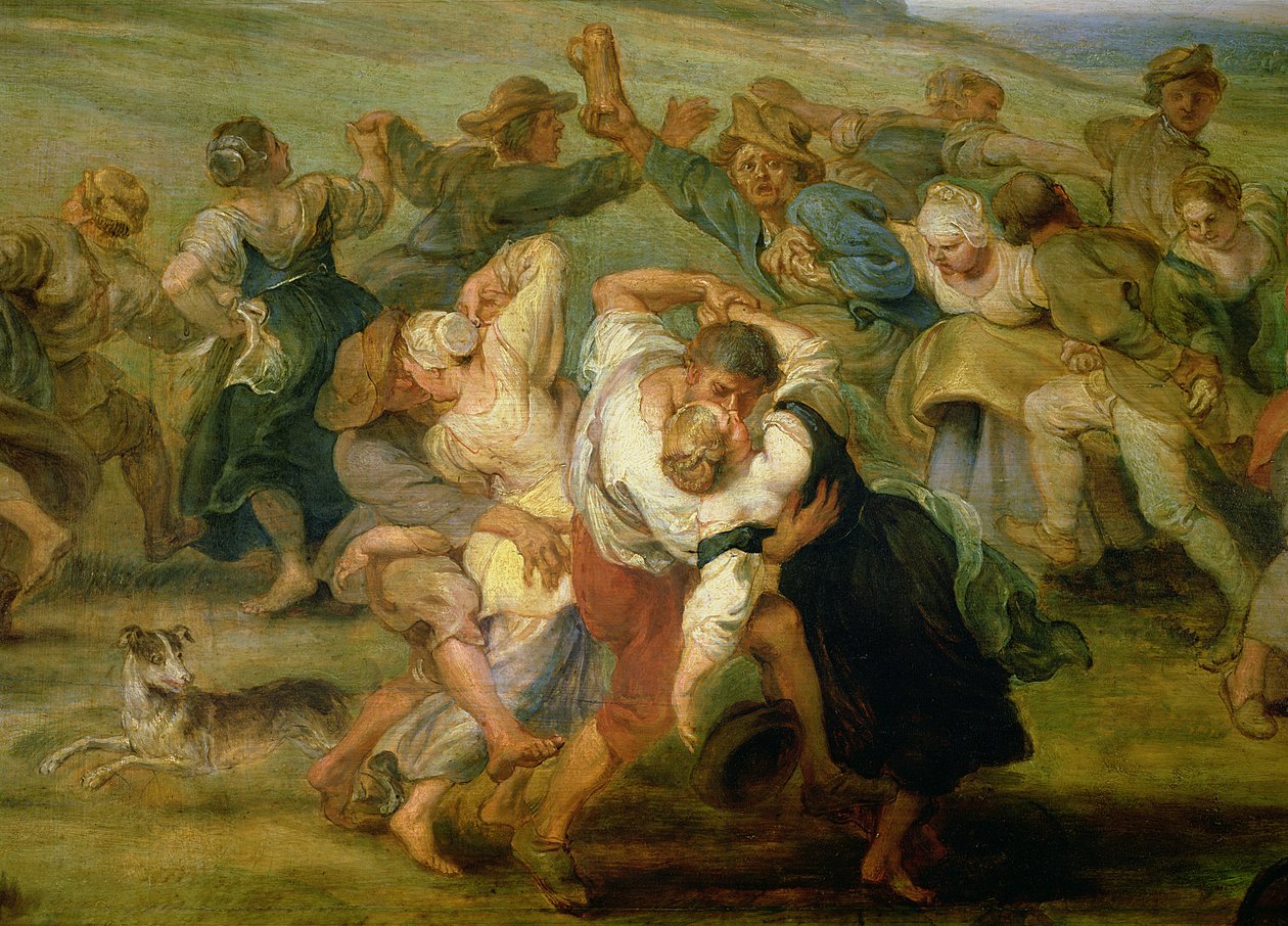 A Kermesse, táncoló parasztok részlete, 1635-38 körüli olaj, panel részlete 24954 alkotó: Peter Paul Rubens