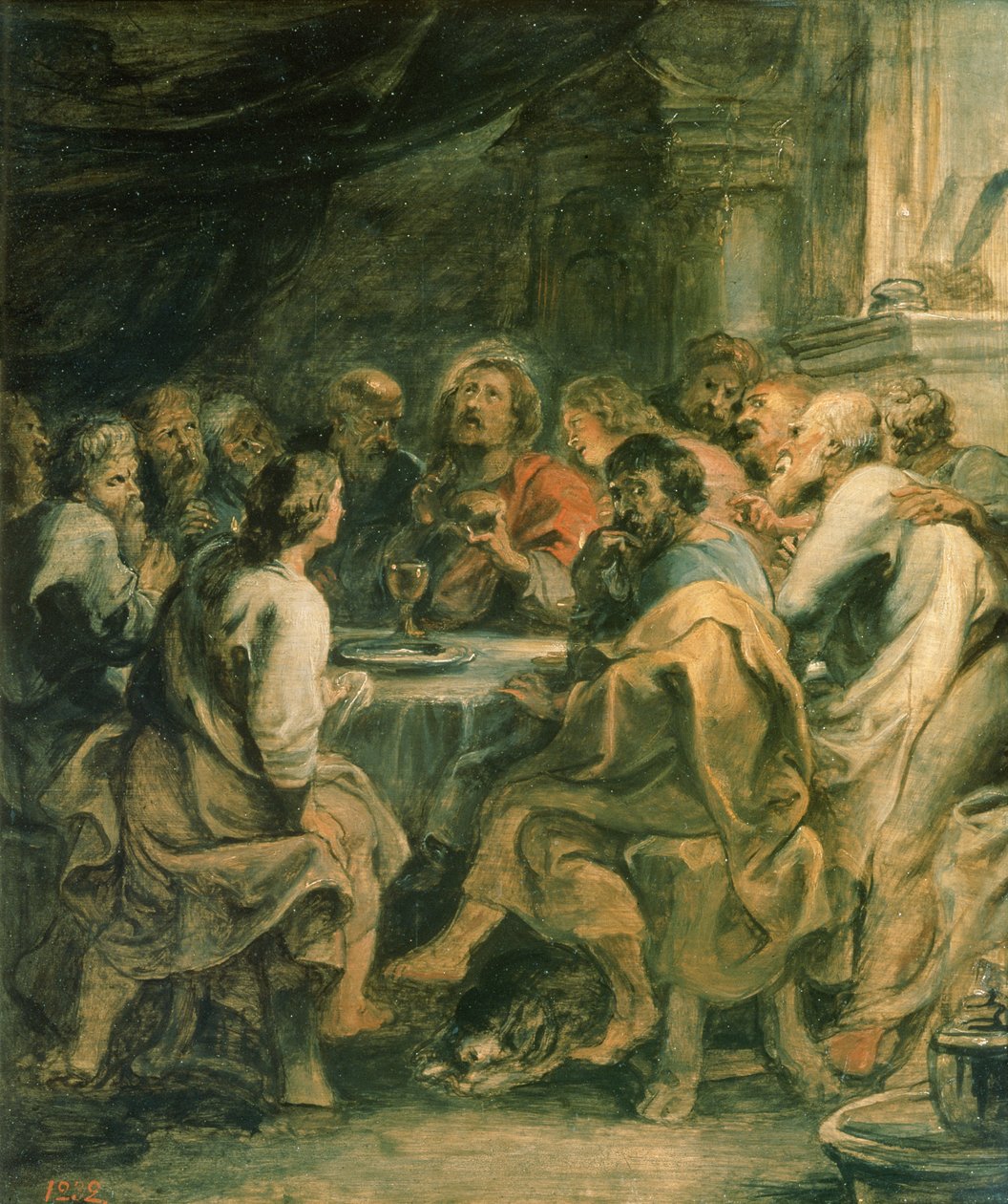 Az utolsó vacsora, 1630-31 körül (olaj, tábla) alkotó: Peter Paul Rubens