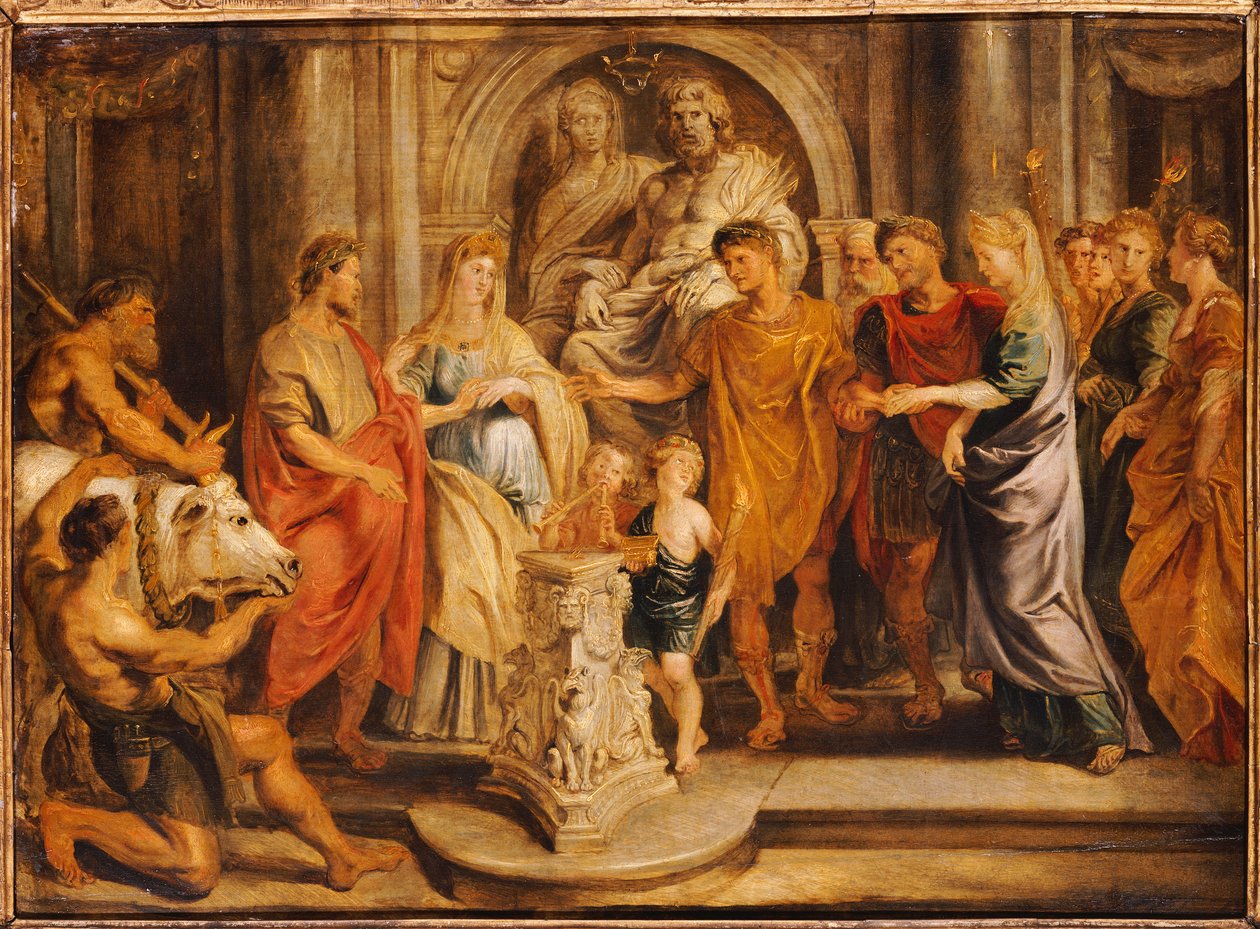 Konstantin és Fausta, valamint Constantia és Licinius házassága alkotó: Peter Paul Rubens