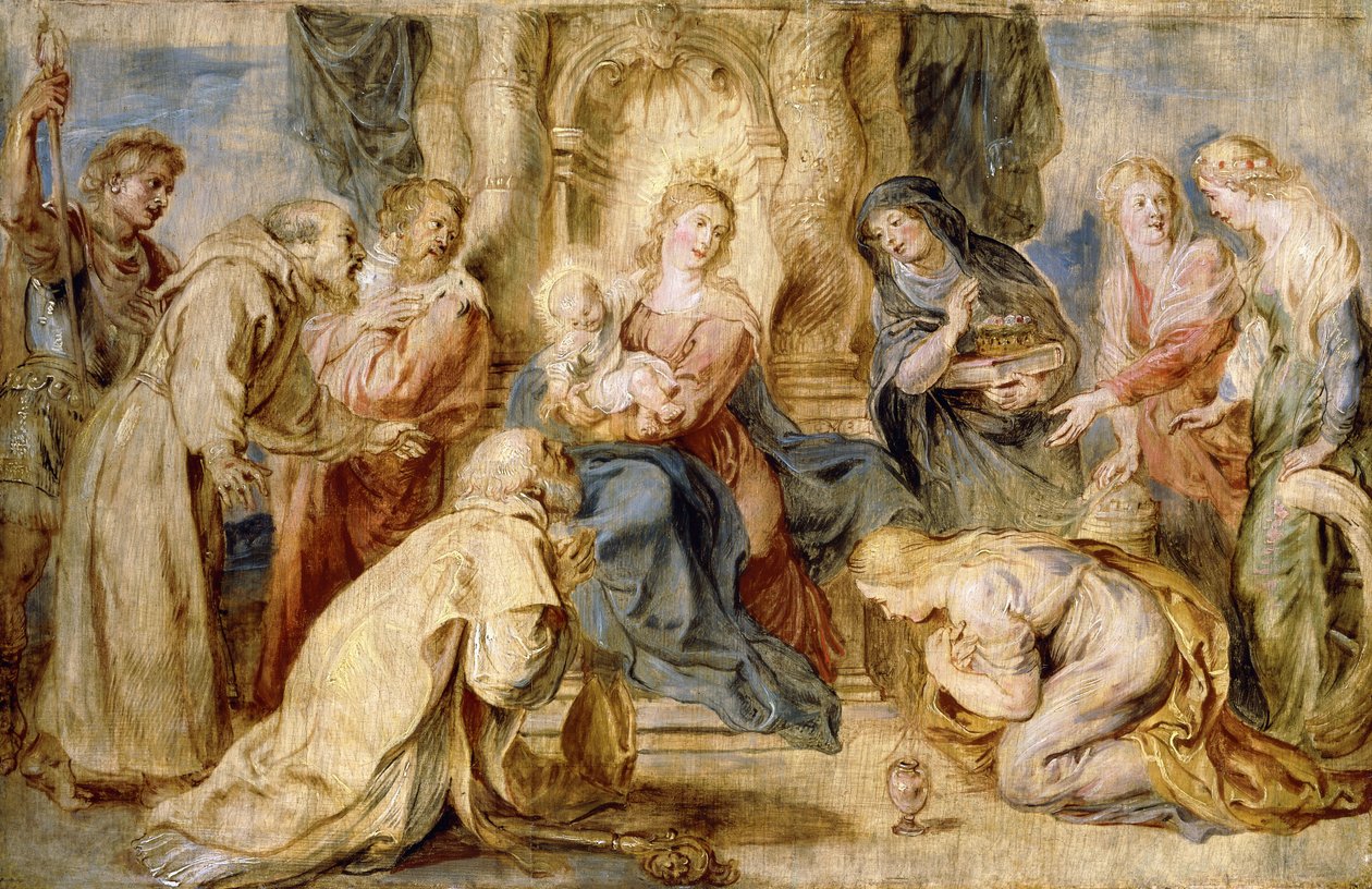 A Szűz és a Nyolc szent által trónoló gyermek, alkotó: Peter Paul Rubens