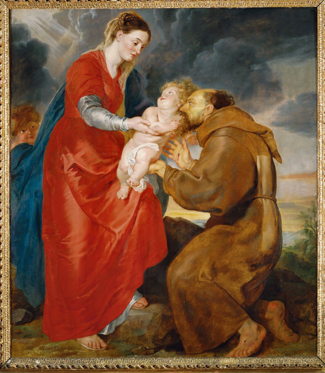 A Szűzanya bemutatja a kis Jézust Szent Ferencnek. alkotó: Peter Paul Rubens