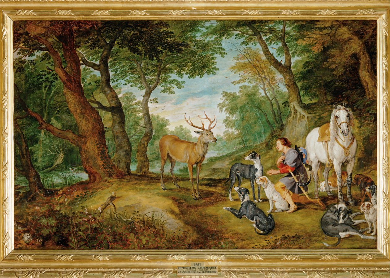 Szent Hubertus látomása (festmény, vászon) alkotó: Peter Paul Rubens