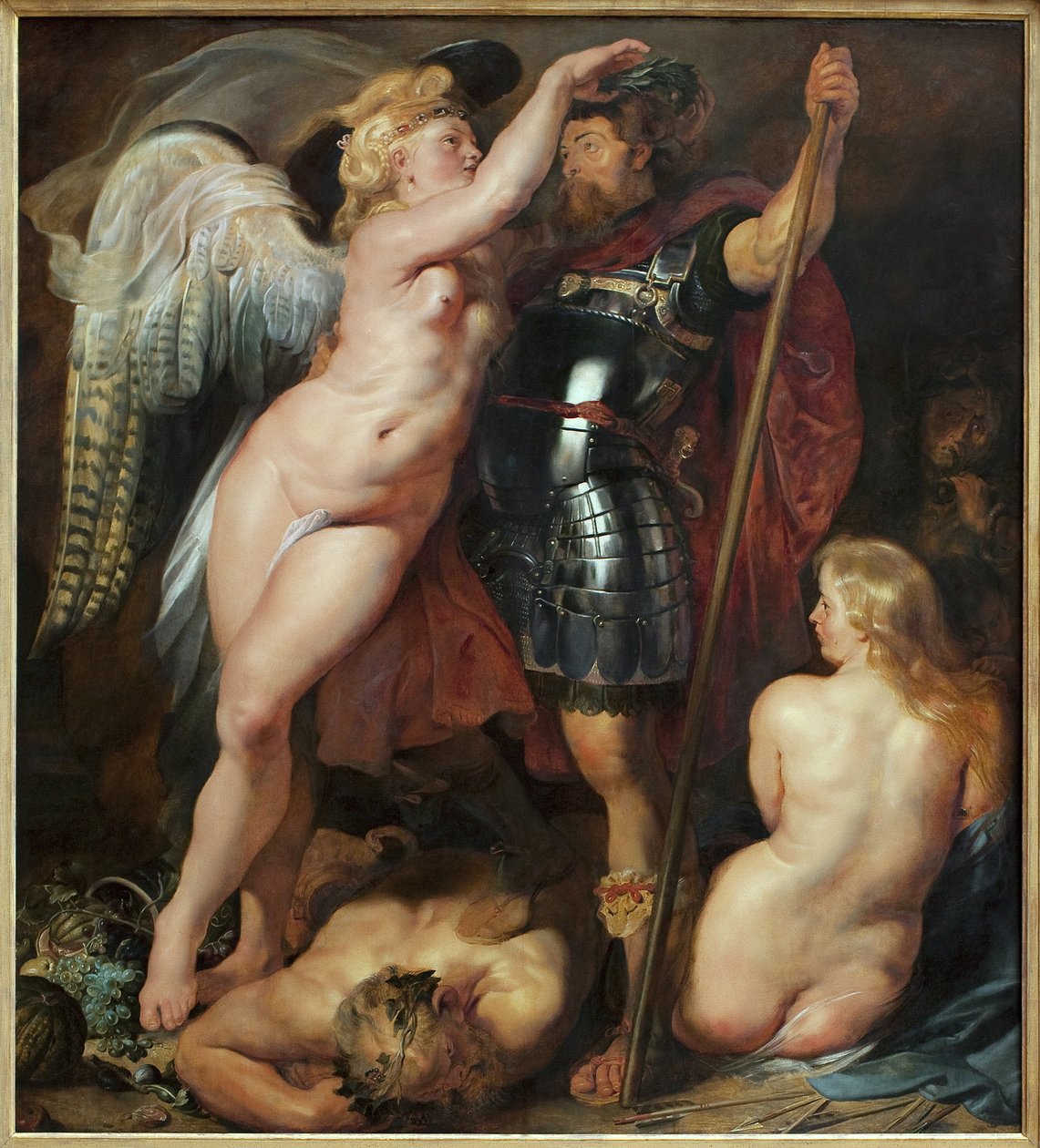 A hősök megkoronázása. Peter (Pieter) Paul Rubens (1577-1640) festménye, olaj, vászon, 1622 körül. Flamand művészet 17. század. München, Alte Pinakothek (Németország). alkotó: Peter Paul Rubens