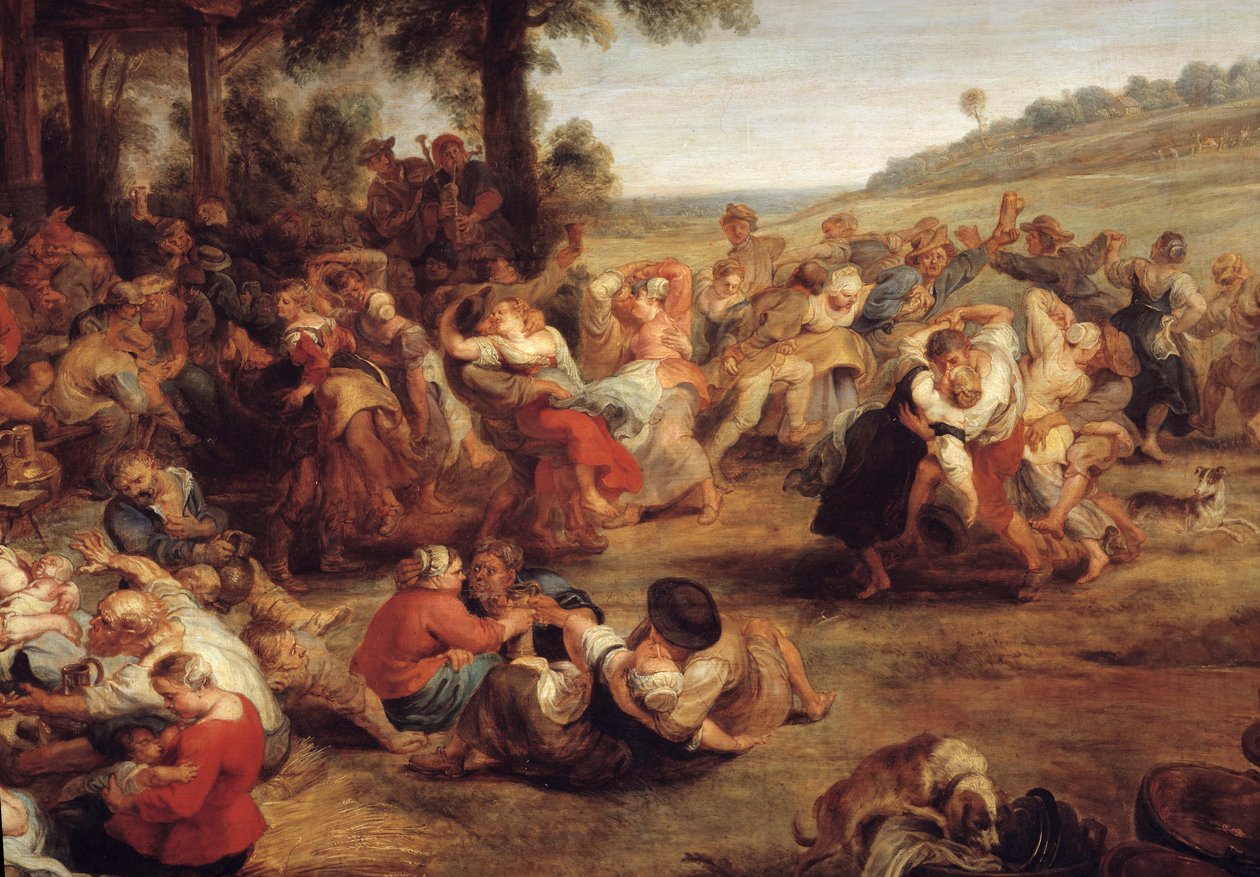 A falusi vásár vagy esküvő Részlet a vidéki partiról. Pierre Paul (Pierre-Paul) Rubens (vagy Peter Paul vagy Petrus Paulus) festménye (1577-1640), flamand iskola alkotó: Peter Paul Rubens