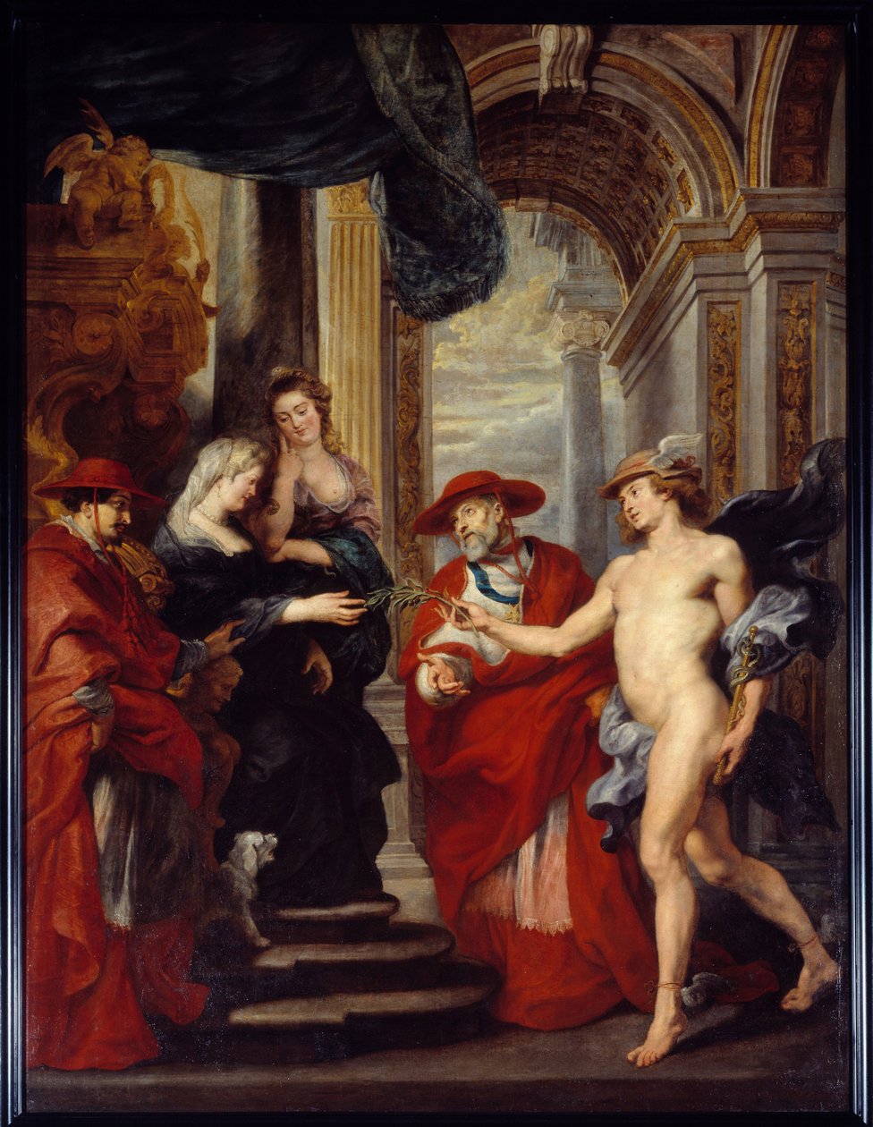 Angouleme kereskedelme 1619. április 30-án vagy Marie de Medicis (1573-1642) kibékülése fiával, XIII. Lajossal A királynő száműzetésben volt Bloisban az „anya és fia háborúja” idején, amely során felfordulást váltott ki a király a fia. Cardin alkotó: Peter Paul Rubens