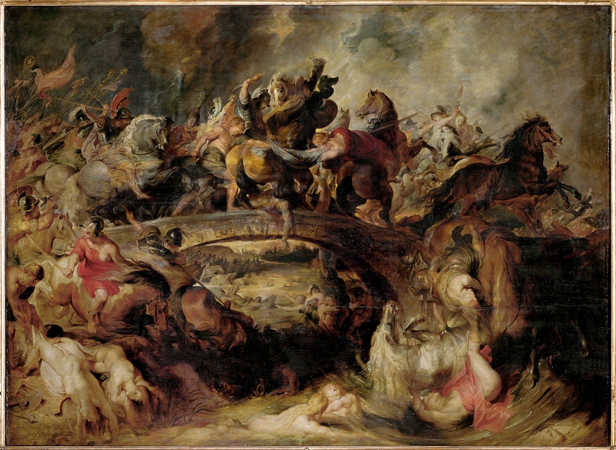 Theseus, Athén királya, harcol Talestrisszel (festmény tölgyfára) alkotó: Peter Paul Rubens