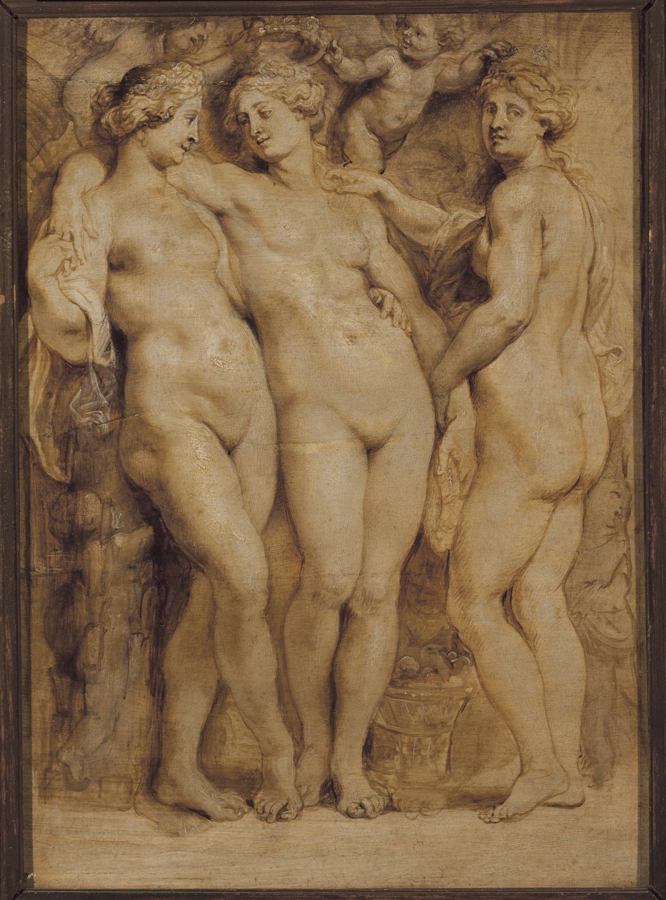 Három grácia (monokróm festmény alkotó: Peter Paul Rubens
