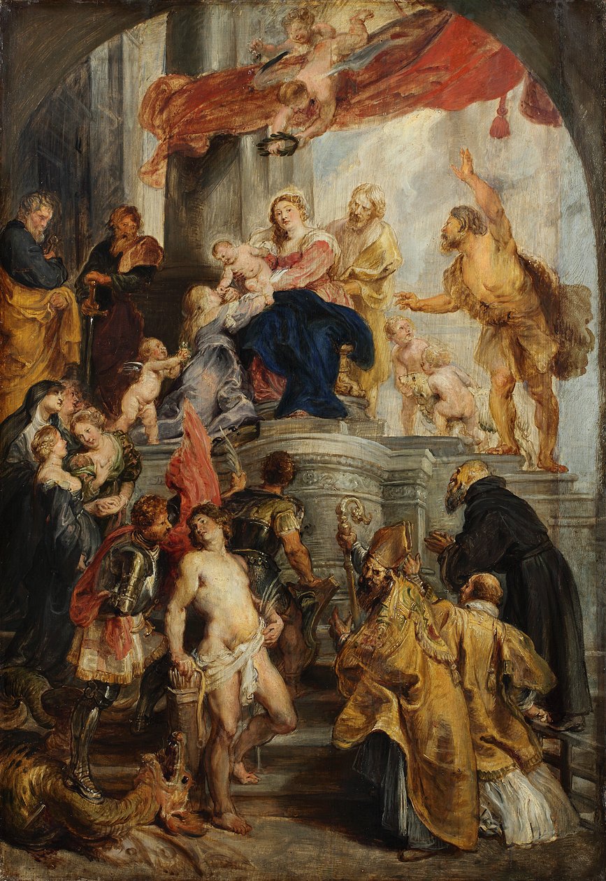 Trónon ülő Mária a Gyermekkel és szentekkel alkotó: Peter Paul Rubens