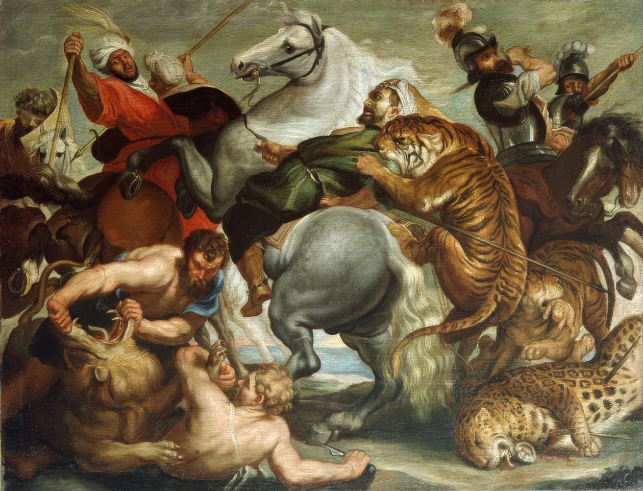 Tigerund Leopárdvadászat alkotó: Peter Paul Rubens