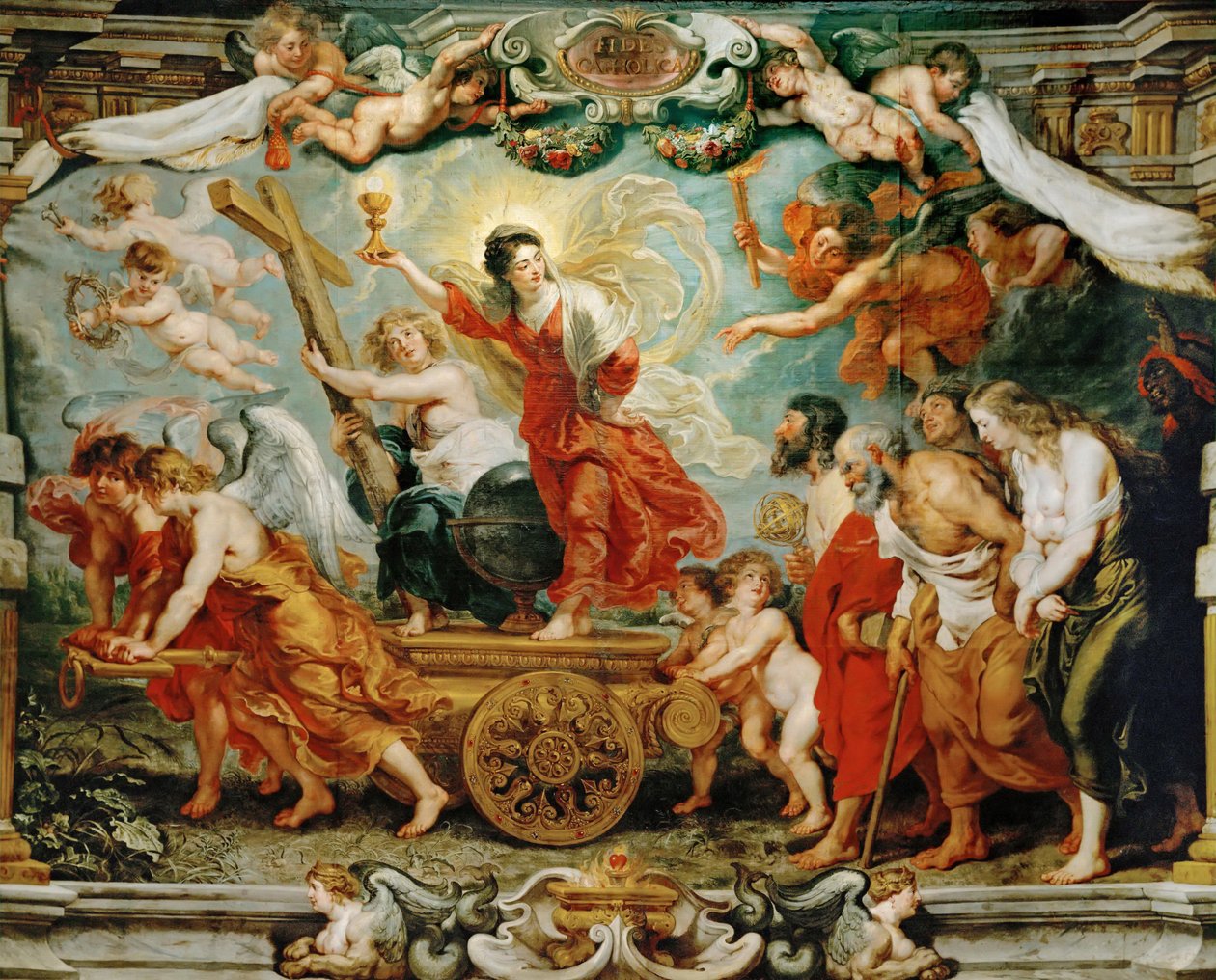 A hit diadala. A katolikus hit reformáció felett aratott győzelmének allegóriája. alkotó: Peter Paul Rubens