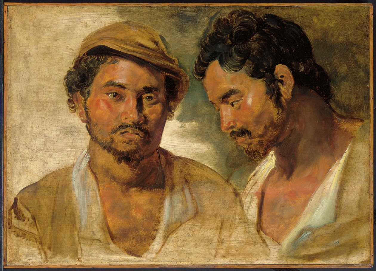 Két tanulmány egy férfiról, fejről és vállról alkotó: Peter Paul Rubens