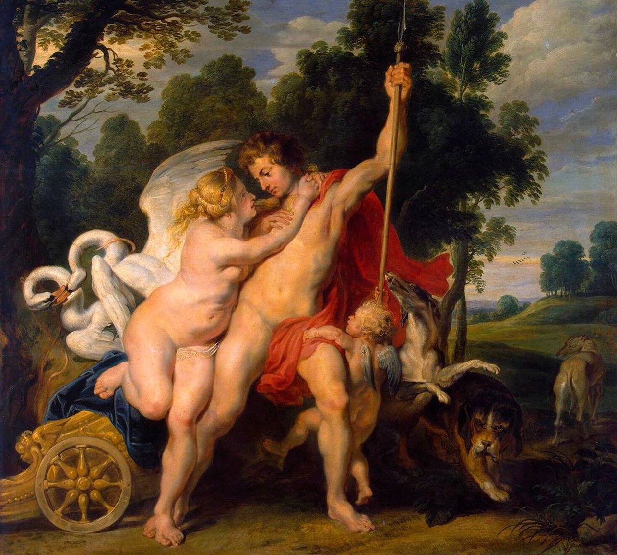 Vénusz és Adonisz, 1614 alkotó: Peter Paul Rubens