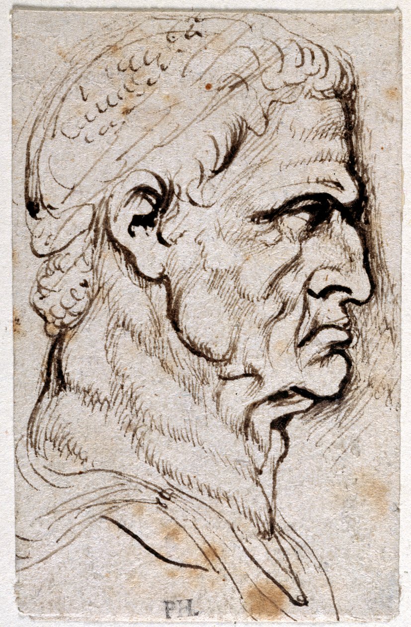 Vespasianus, az első tizenkét Caesar közül nyolc tíz rajzából, Giovanni da Cavino érmei után (toll és tinta papíron) alkotó: Peter Paul Rubens