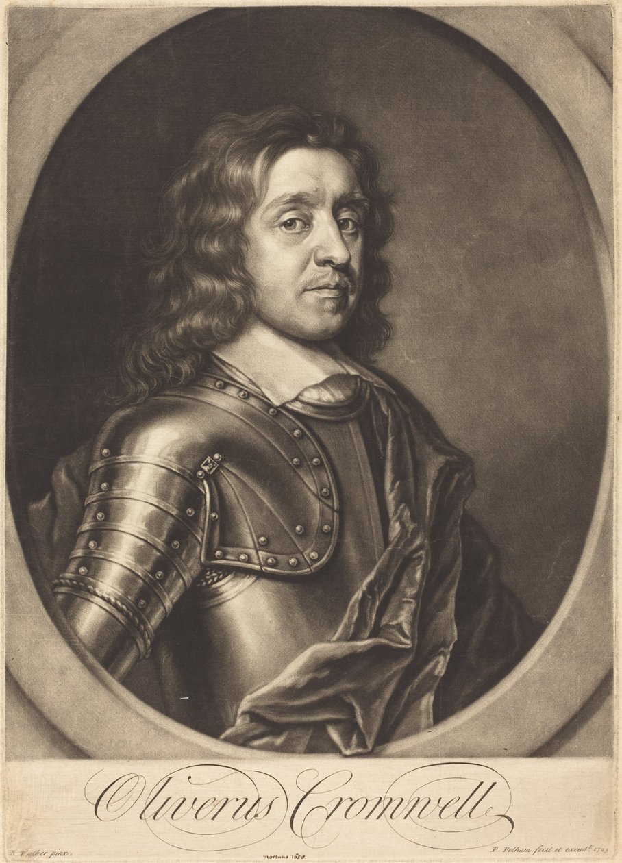 Oliver Cromwell alkotó: Peter Pelham after Robert Walker
