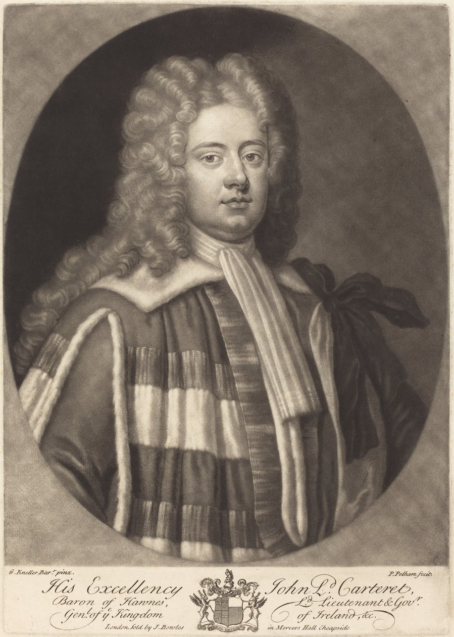 John, Lord Carteret alkotó: Peter Pelham after Sir Godfrey Kneller