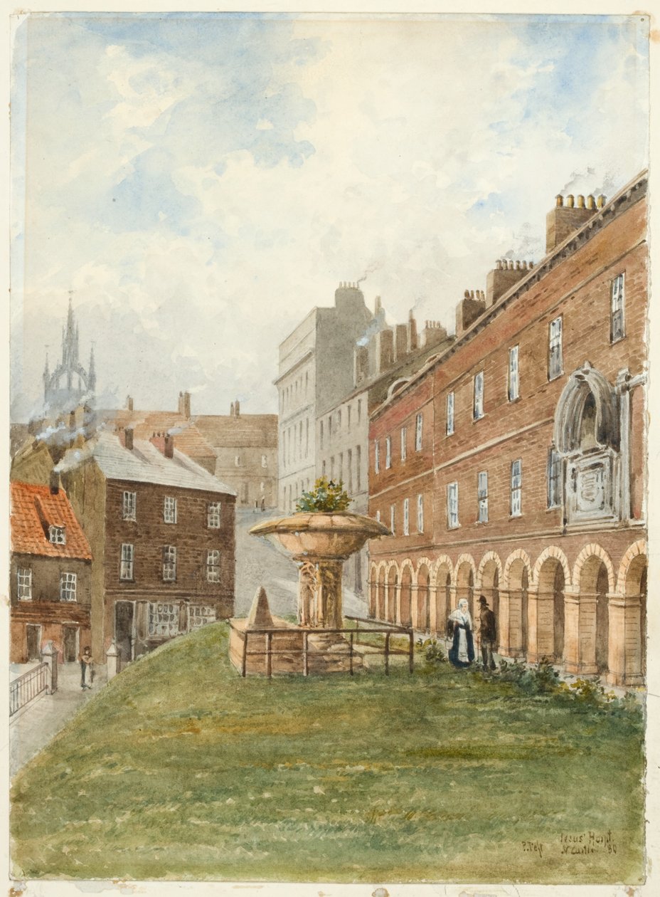 Szent Jézus Kórház, Newcastle upon Tyne (testszín, ceruza és akvarell papíron) alkotó: Peter Petersen Toft