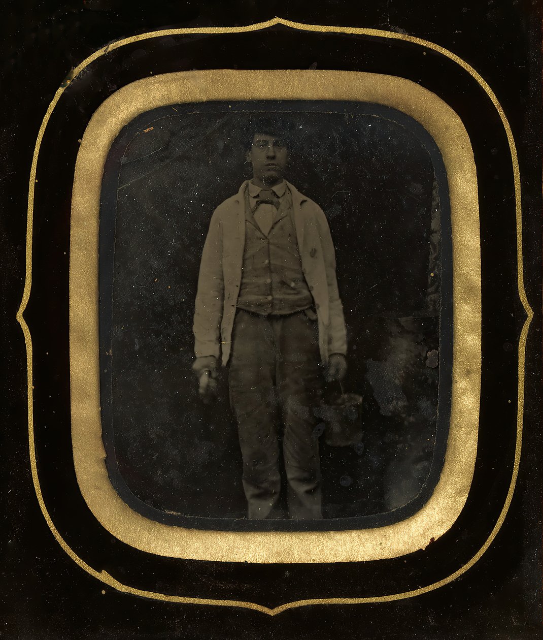 Férfi vödörrel és ecsettel, 1850-es évek vége-60-as évek. alkotó: Peter Ralston