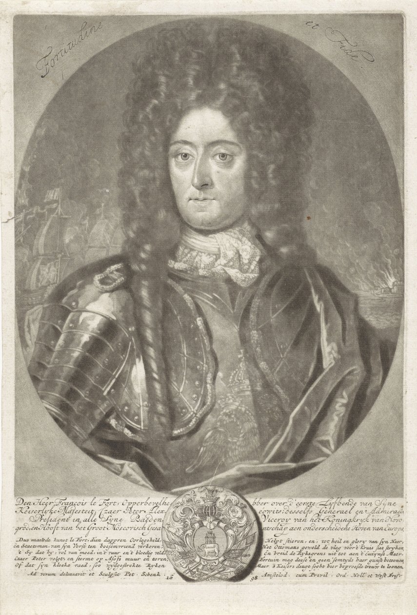 Francois Lefort főtengernagy portréja 1656-1699, 1698. alkotó: Peter Schenk
