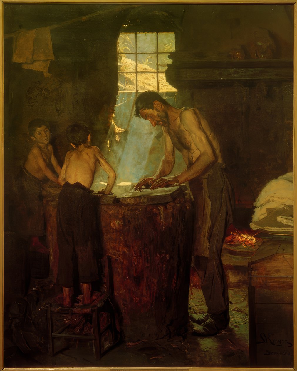 Olasz falusi kalapkészítő. Sora alkotó: Peder Severin Krøyer